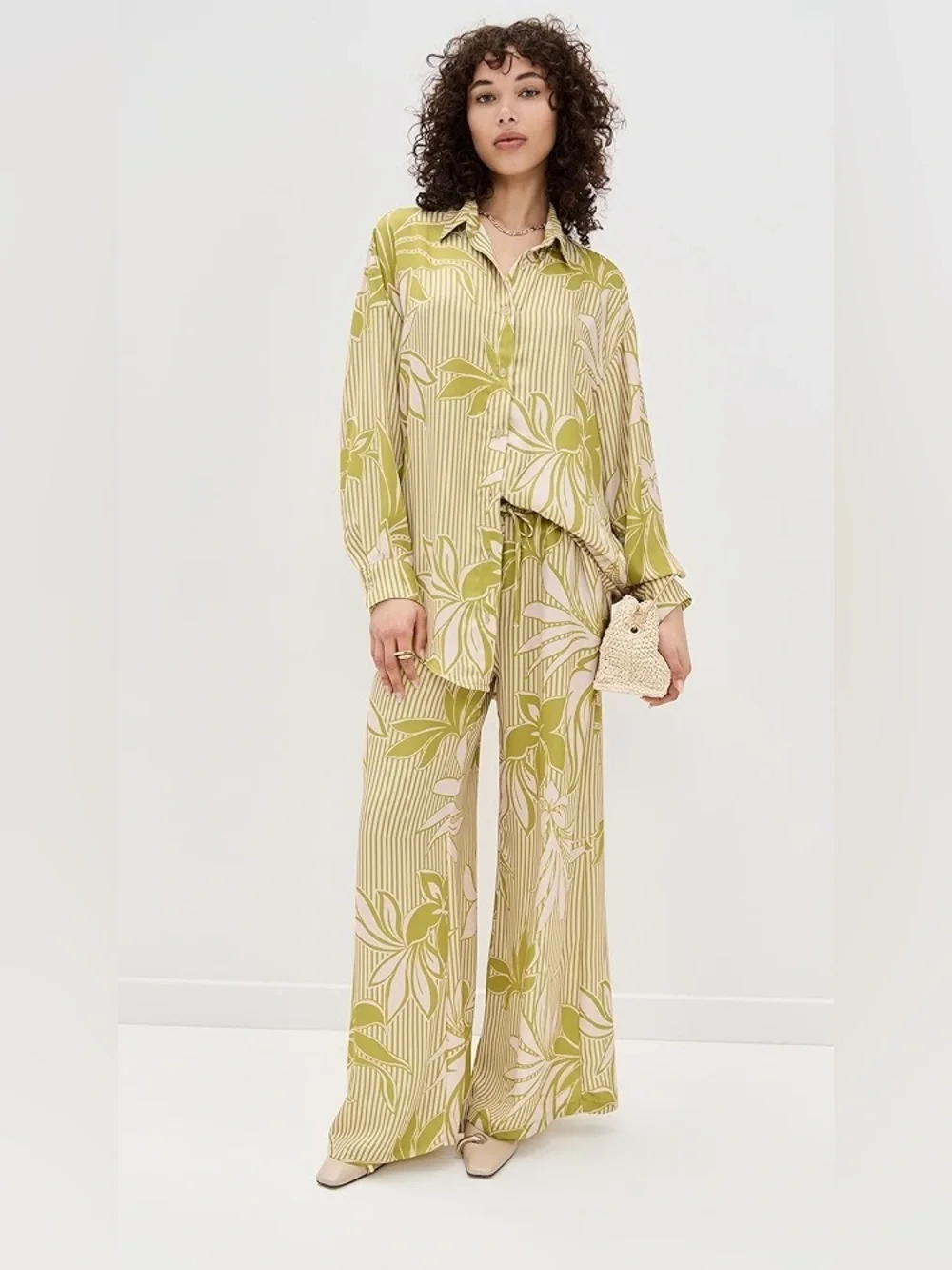RESA Chase Pants and Monica Top in Green Floral Print SET